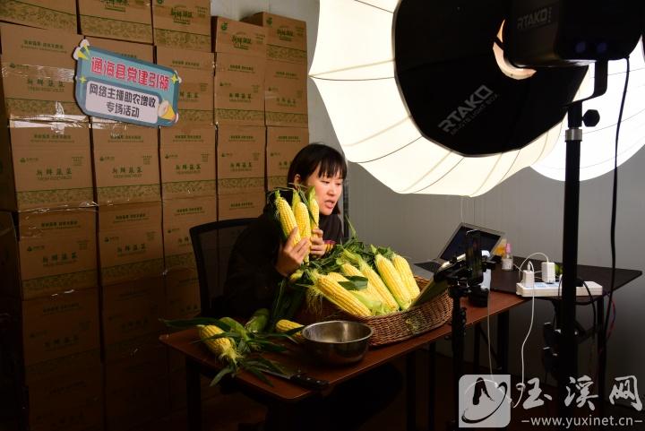 主播向網友推介通海的特色農產品。